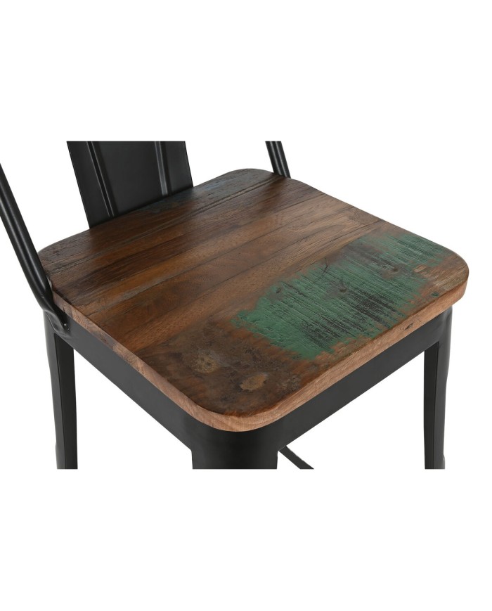 Sgabello Home ESPRIT Nero Legno Metallo 41 x 38 x 96 cm