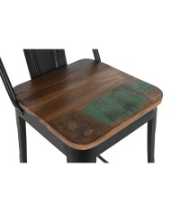 Sgabello Home ESPRIT Nero Legno Metallo 41 x 38 x 96 cm