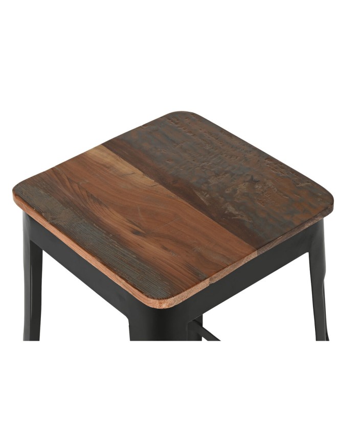 Sgabello Home ESPRIT Marrone Nero Legno Metallo 34 x 33 x 77 cm Sgabello Home ESPRIT Marrone Nero Legno Metallo 34 x 33 x 77 cm