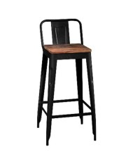 Sgabello Home ESPRIT Nero Legno Metallo 41 x 38 x 96 cm