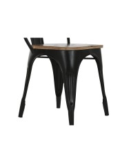 Sedia da Sala da Pranzo Home ESPRIT Nero Marrone scuro Legno Metallo 48 x 55 x 92 cm Sedia da Sala da Pranzo Home ESPRIT Nero Marrone scuro Legno Metallo 48 x 55 x 92 cm