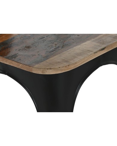 Sedia da Sala da Pranzo Home ESPRIT Nero Marrone scuro Legno Metallo 48 x 55 x 92 cm