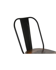 Sedia da Sala da Pranzo Home ESPRIT Nero Marrone scuro Legno Metallo 48 x 55 x 92 cm Sedia da Sala da Pranzo Home ESPRIT Nero Marrone scuro Legno Metallo 48 x 55 x 92 cm
