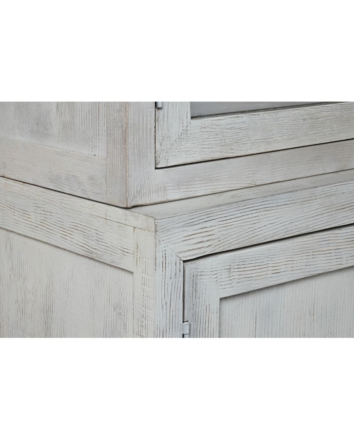 Stand Espositore Home ESPRIT Bianco Cristallo Legno di mango 200 x 45 x 230 cm