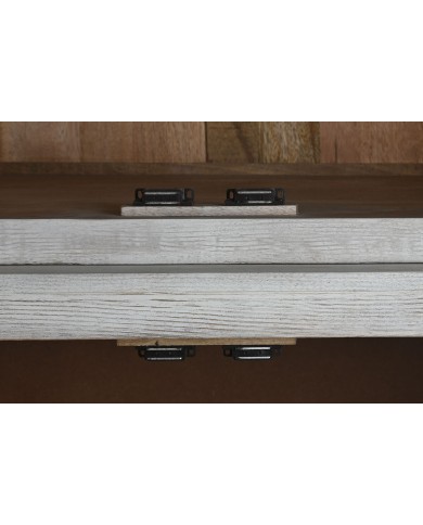 Stand Espositore Home ESPRIT Bianco Cristallo Legno di mango 200 x 45 x 230 cm