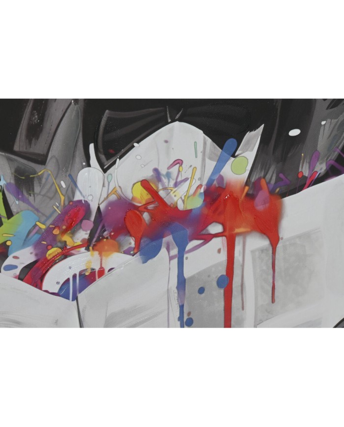 Quadro Home ESPRIT polistirene Tela Moderno Cane 82,5 x 3,5 x 82,5 cm (2 Unità)