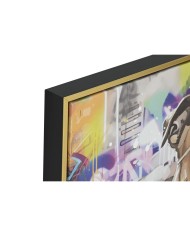 Quadro Home ESPRIT polistirene Tela Moderno Cane 82,5 x 3,5 x 82,5 cm (2 Unità)