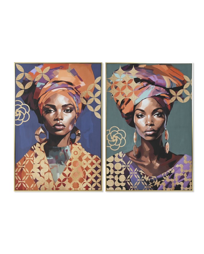 Tela Home ESPRIT Dorato polistirene Tela Coloniale Africana 82 x 3,5 x 122 cm (2 Unità) Tela Home ESPRIT Dorato polistirene Tela Coloniale Africana 82 x 3,5 x 122 cm (2 Unità)