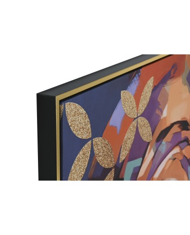 Tela Home ESPRIT Dorato polistirene Tela Coloniale Africana 82 x 3,5 x 122 cm (2 Unità)