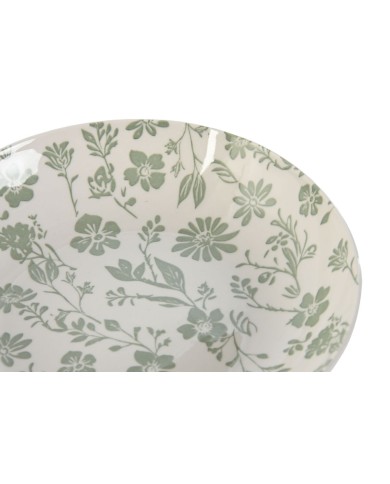 Set di Stoviglie Home ESPRIT Bianco Verde Porcellana Floreale 27 x 27 x 2 cm 18 Pezzi
