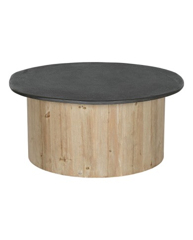 Tavolino da Caffè Home ESPRIT Naturale Marrone scuro Abete 90 x 90 x 40 cm