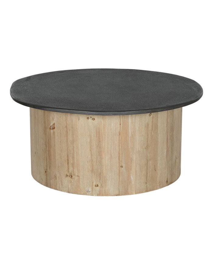 Tavolino da Caffè Home ESPRIT Naturale Marrone scuro Abete 90 x 90 x 40 cm