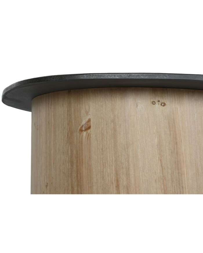 Tavolino da Caffè Home ESPRIT Naturale Marrone scuro Abete 90 x 90 x 40 cm