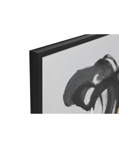 Tela Home ESPRIT Bianco Nero polistirene Tela Astratto Moderno 104 x 4 x 103,5 cm (2 Unità)