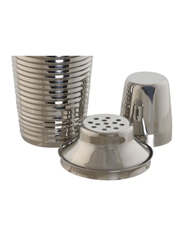 Shaker per cocktail Home ESPRIT Dorato Argentato Acciaio inossidabile 9,5 x 9,5 x 22 cm