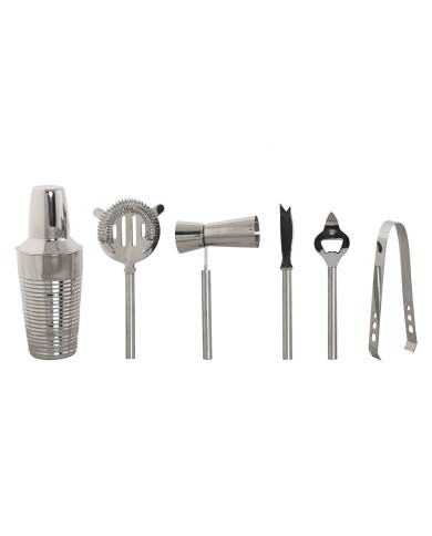 Set da Cocktail Home ESPRIT Dorato Argentato Acciaio inossidabile 22 x 22 x 21 cm