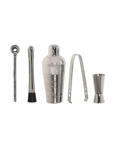 Set da Cocktail Home ESPRIT Argentato Acciaio inossidabile 500 ml 8 x 8 x 21 cm