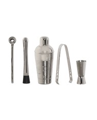 Set da Cocktail Home ESPRIT Argentato Acciaio inossidabile 500 ml 8 x 8 x 21 cm Set da Cocktail Home ESPRIT Argentato Acciaio inossidabile 500 ml 8 x 8 x 21 cm