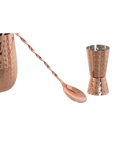 Set da Cocktail Home ESPRIT Rame Intenso Acciaio inossidabile 540 ml 8,5 x 8,5 x 11 cm