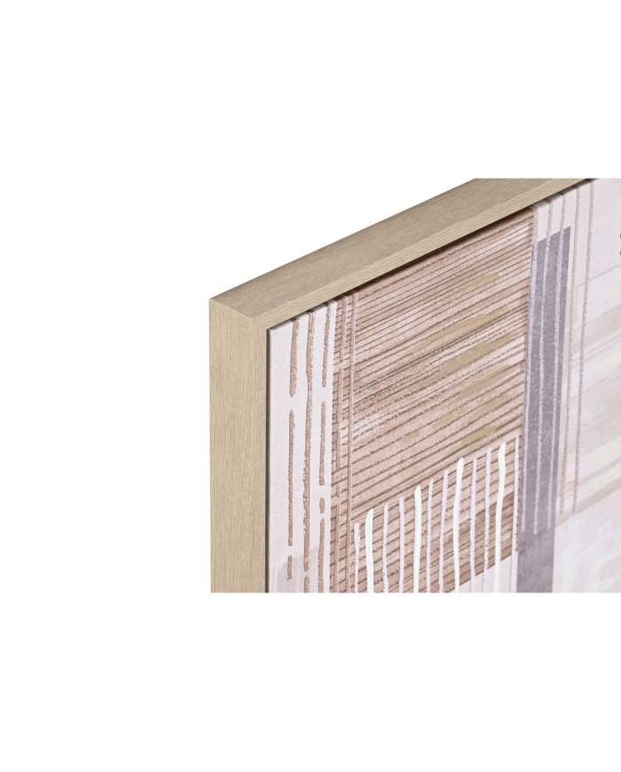 Quadro Home ESPRIT Marrone Beige polistirene Tela Città 52,5 x 2,8 x 52,5 cm (2 Unità)