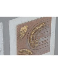 Quadro Home ESPRIT Marrone Beige polistirene Tela A quadri Città 82 x 5 x 82 cm (2 Unità)