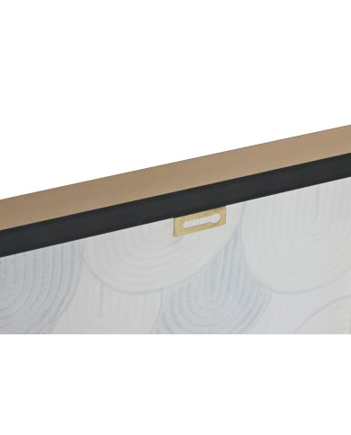 Quadro Home ESPRIT Bianco Dorato polistirene Tela Moderno 42 x 4 x 42 cm (2 Unità)