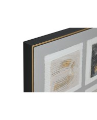 Quadro Home ESPRIT Marrone Beige polistirene Tela A quadri Città 82 x 5 x 82 cm (2 Unità)