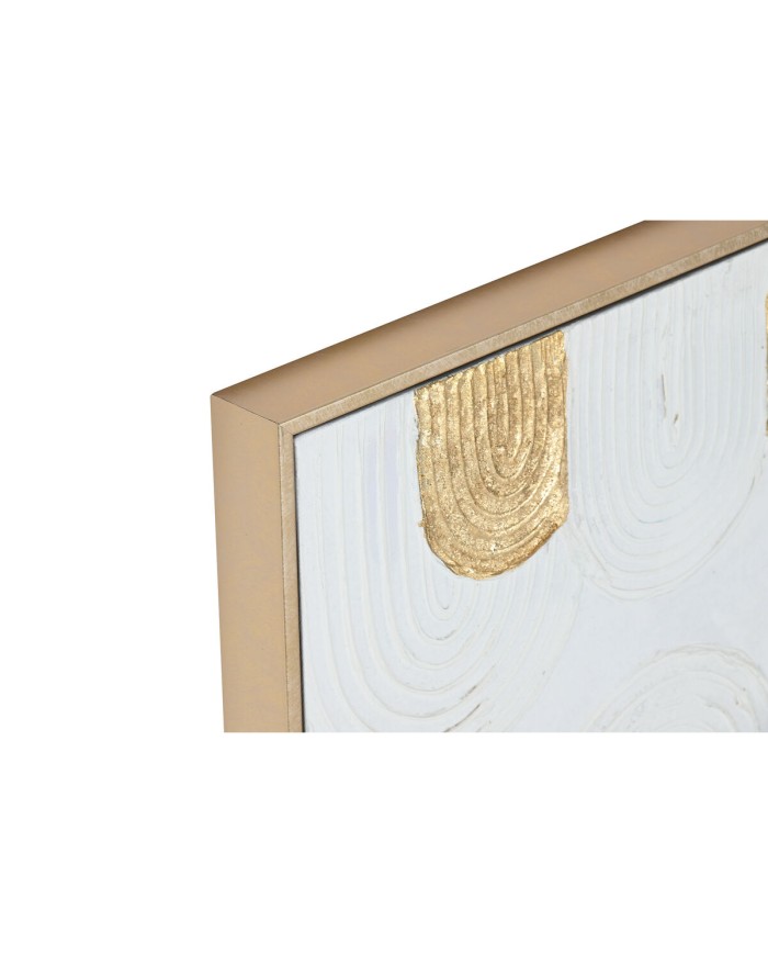 Quadro Home ESPRIT Bianco Dorato polistirene Tela Moderno 42 x 4 x 42 cm (2 Unità) Quadro Home ESPRIT Bianco Dorato polistirene Tela Moderno 42 x 4 x 42 cm (2 Unità)