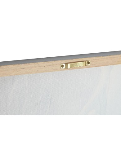 Quadro Home ESPRIT Azzurro Dorato Tela Legno MDF Fiore Shabby Chic 60 x 3 x 90 cm (2 Unità)