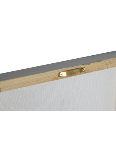 Quadro Home ESPRIT Azzurro Dorato Tela Legno MDF Piume Tradizionale 30 x 3 x 90 cm (2 Unità)