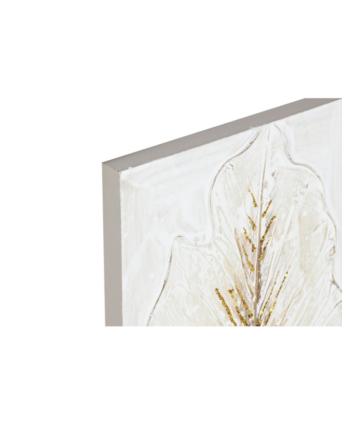 Quadro Home ESPRIT Bianco Dorato Tela Legno MDF Foglia della pianta Romantico 30 x 2,5 x 60 cm (2 Unità) Quadro Home ESPRIT Bianco Dorato Tela Legno MDF Foglia della pianta Romantico 30 x 2,5 x 60 cm (2 Unità)