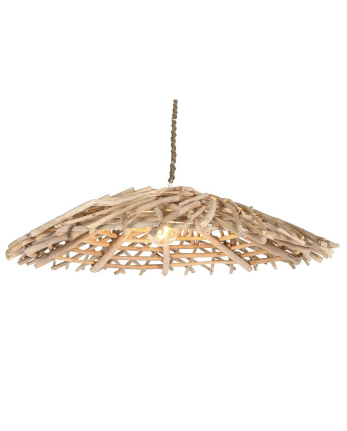 Lampadario Home ESPRIT Naturale Legno Legno di eucalipto 50 W 100 x 100 x 18 cm Lampadario Home ESPRIT Naturale Legno Legno di eucalipto 50 W 100 x 100 x 18 cm