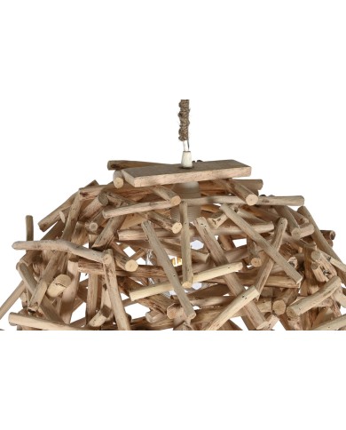 Lampadario Home ESPRIT Naturale Legno Legno di eucalipto 50 W 40 x 40 x 40 cm