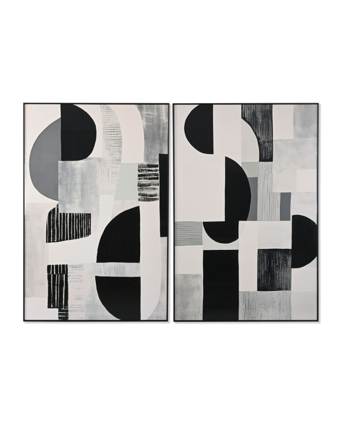 Quadro Home ESPRIT Bianco Nero Moderno 80 x 3,5 x 120 cm (2 Unità) Quadro Home ESPRIT Bianco Nero Moderno 80 x 3,5 x 120 cm (2 Unità)