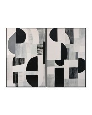 Quadro Home ESPRIT Bianco Nero Moderno 80 x 3,5 x 120 cm (2 Unità) Quadro Home ESPRIT Bianco Nero Moderno 80 x 3,5 x 120 cm (2 Unità)