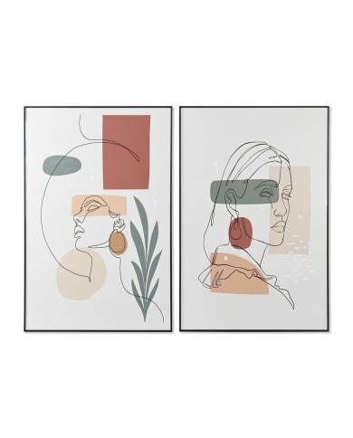 Quadro Home ESPRIT Verde Beige Donna Scandinavo 80 x 3,5 x 120 cm (2 Unità)