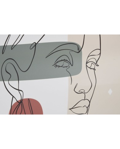 Quadro Home ESPRIT Verde Beige Donna Scandinavo 80 x 3,5 x 120 cm (2 Unità)