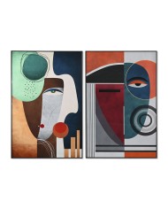 Quadro Home ESPRIT Astratto Moderno 80 x 3,5 x 80 cm (2 Unità)