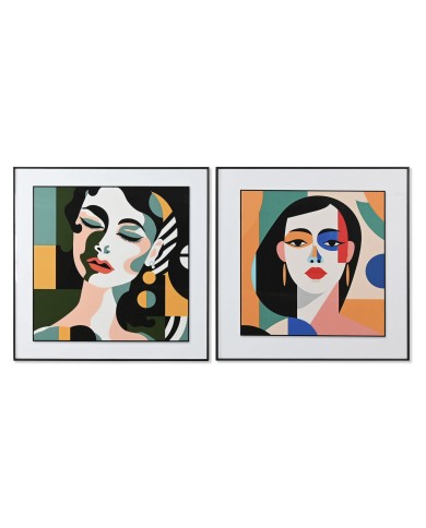 Quadro Home ESPRIT Astratto Città 80 x 3,5 x 80 cm (2 Unità)