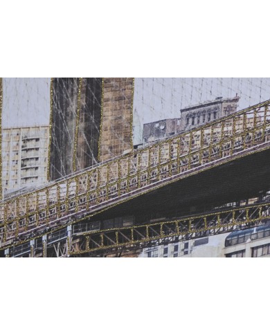 Quadro Home ESPRIT Bianco Dorato Porporina Londra Loft 150 x 3 x 100 cm (2 Unità)