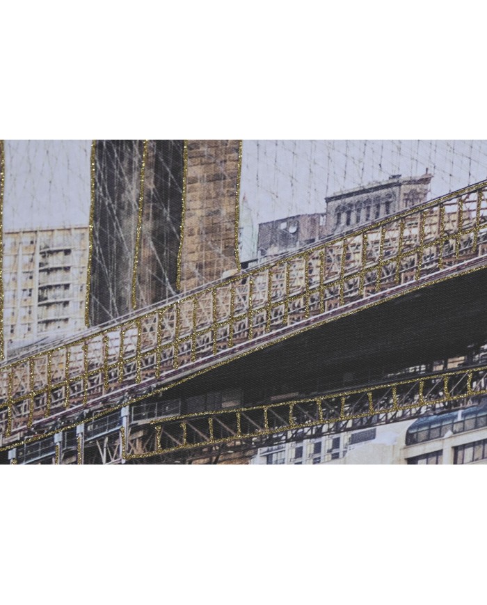 Quadro Home ESPRIT Bianco Dorato Porporina Londra Loft 150 x 3 x 100 cm (2 Unità)