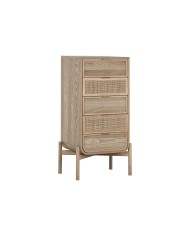 Cassettiera Home ESPRIT Nero Naturale Abete Legno MDF Orientale 63 x 27 x 101 cm