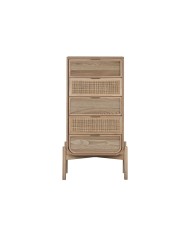 Cassettiera Home ESPRIT Rattan Abete Tropicale 52 x 35 x 100 cm