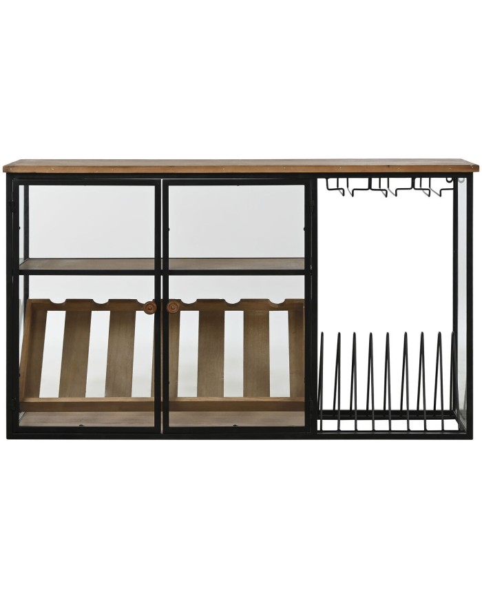 Portabottiglie Home ESPRIT Nero Naturale Legno Metallo Cristallo 102 x 32 x 60 cm Portabottiglie Home ESPRIT Nero Naturale Legno Metallo Cristallo 102 x 32 x 60 cm