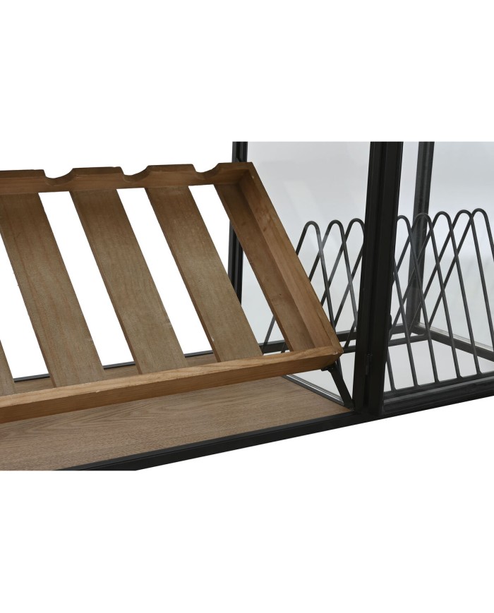 Portabottiglie Home ESPRIT Nero Naturale Legno Metallo Cristallo 102 x 32 x 60 cm Portabottiglie Home ESPRIT Nero Naturale Legno Metallo Cristallo 102 x 32 x 60 cm