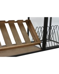 Portabottiglie Home ESPRIT Nero Naturale Legno Metallo Cristallo 102 x 32 x 60 cm Portabottiglie Home ESPRIT Nero Naturale Legno Metallo Cristallo 102 x 32 x 60 cm