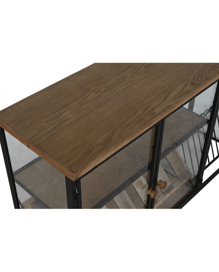 Portabottiglie Home ESPRIT Nero Naturale Legno Metallo Cristallo 102 x 32 x 60 cm Portabottiglie Home ESPRIT Nero Naturale Legno Metallo Cristallo 102 x 32 x 60 cm