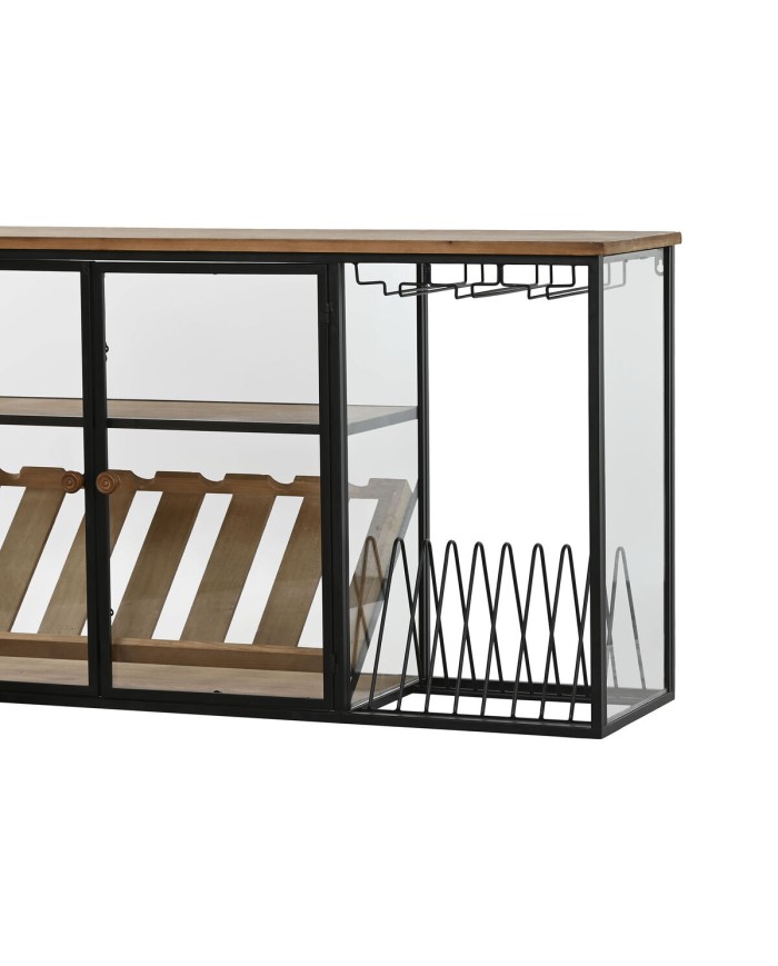 Portabottiglie Home ESPRIT Nero Naturale Legno Metallo Cristallo 102 x 32 x 60 cm Portabottiglie Home ESPRIT Nero Naturale Legno Metallo Cristallo 102 x 32 x 60 cm