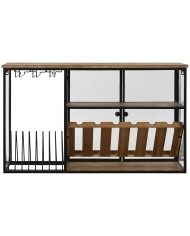 Portabottiglie Home ESPRIT Nero Naturale Legno Metallo Cristallo 102 x 32 x 60 cm Portabottiglie Home ESPRIT Nero Naturale Legno Metallo Cristallo 102 x 32 x 60 cm