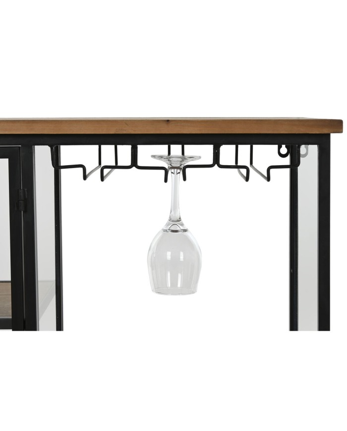 Portabottiglie Home ESPRIT Nero Naturale Legno Metallo Cristallo 102 x 32 x 60 cm Portabottiglie Home ESPRIT Nero Naturale Legno Metallo Cristallo 102 x 32 x 60 cm